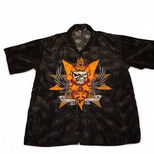 Black Shirt with Skull and Cross Design